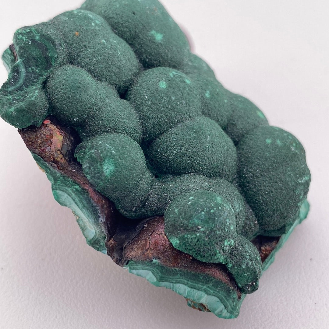 Botryoidal Iridescent Geothite between Malachite