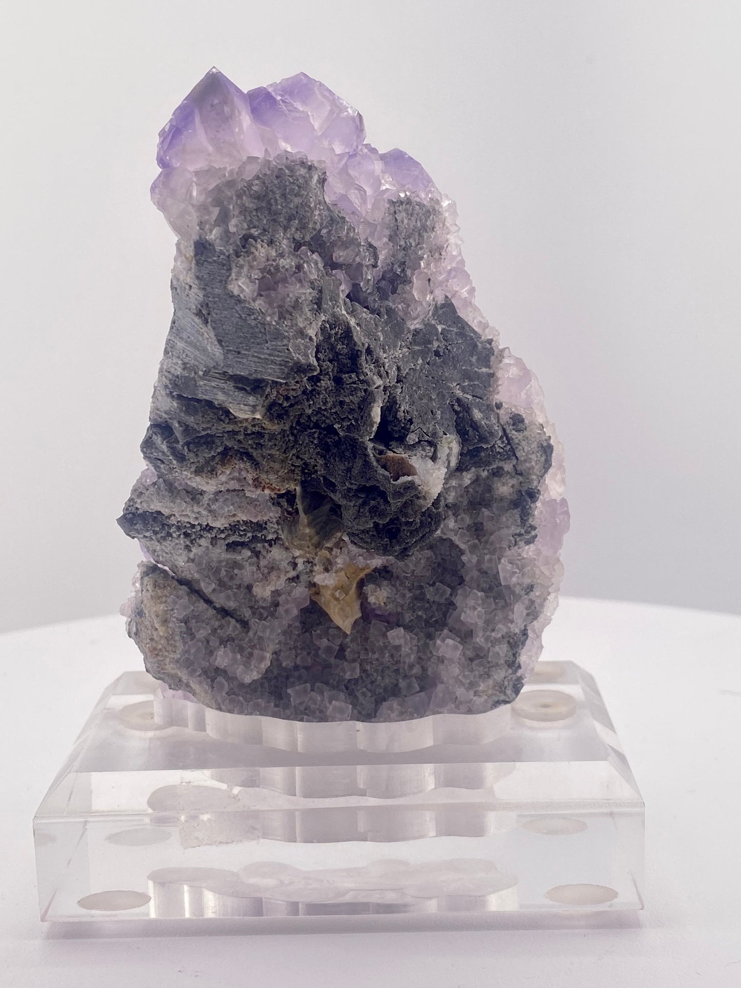 Purple Phantom Fluorite Cluster, Custom Base.