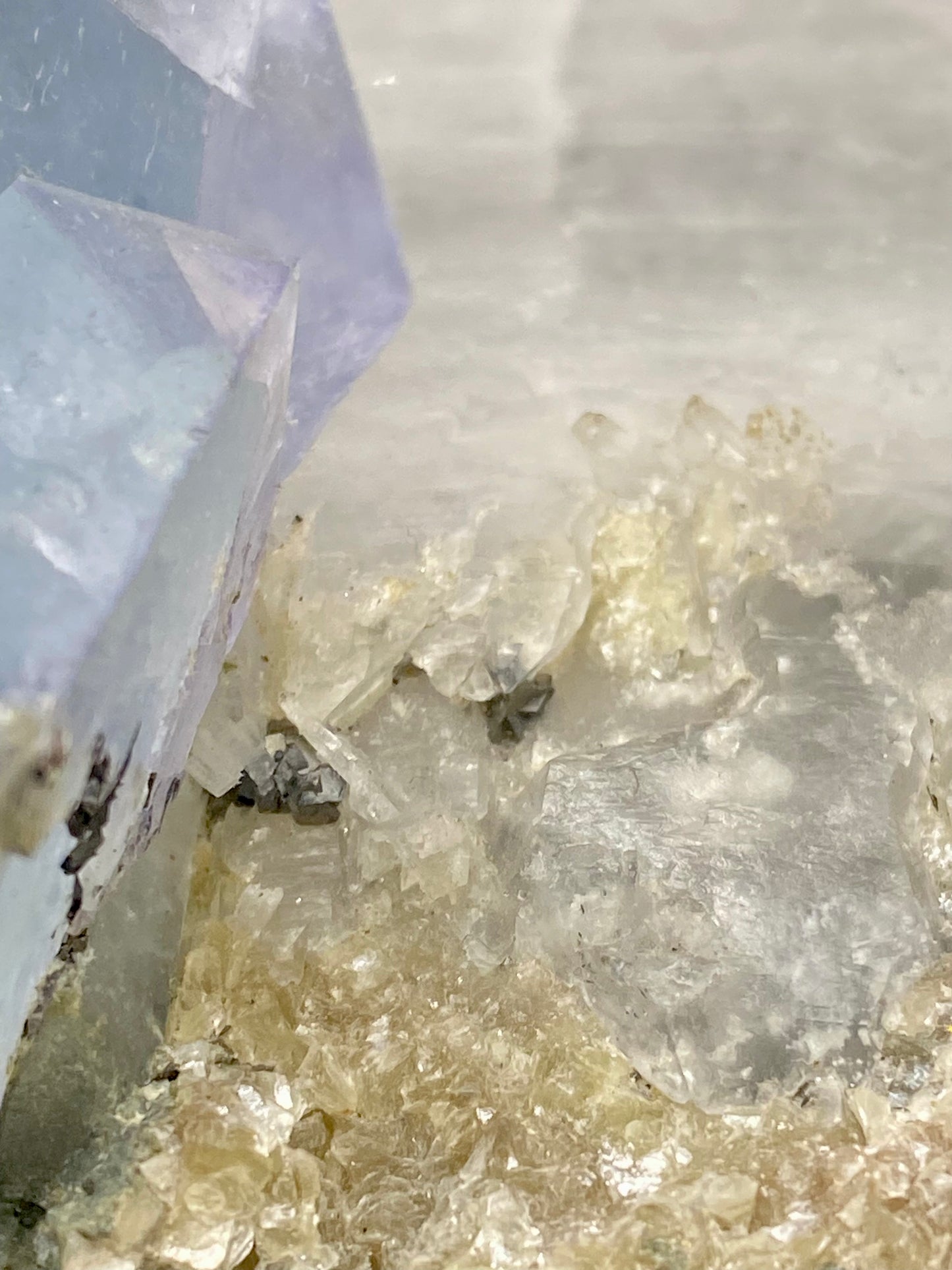Large Wolframite, Purple Phantom Fluorite, Aqua Colored Fluorite, Pyrite, and Muscovite on large double Terminated Quartz (SUPER RARE MUSEUM/COLLECTOR QUALITY!)