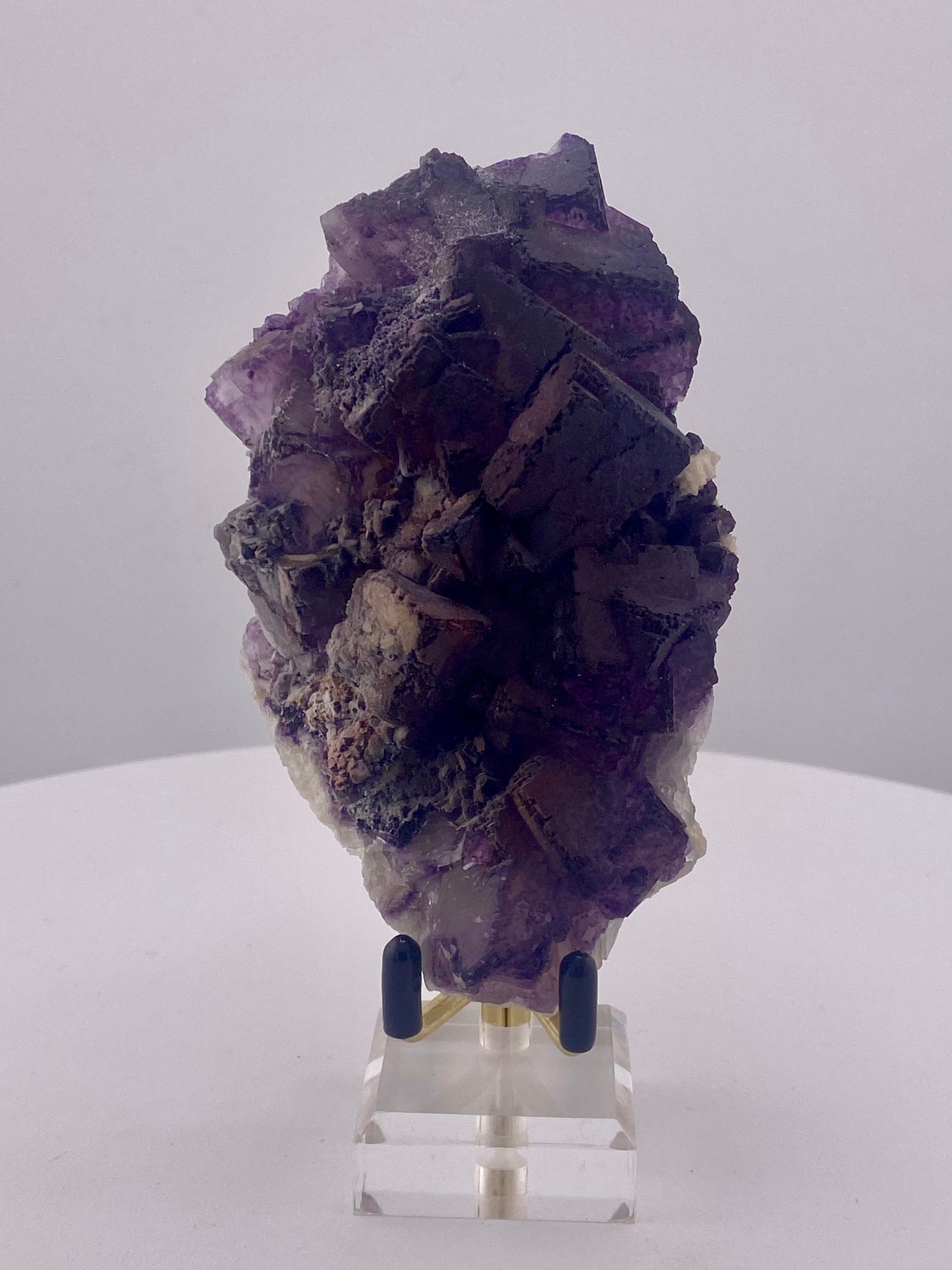 Deep Purple Phantom Fluorite Cluster