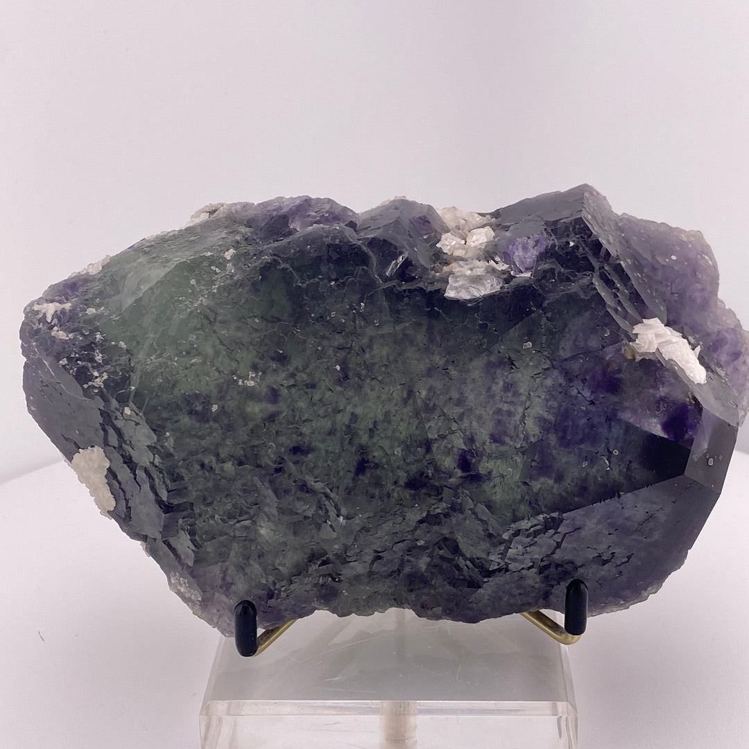 Floating Green/Purple Fluorite. Great zoning and complex etchings.