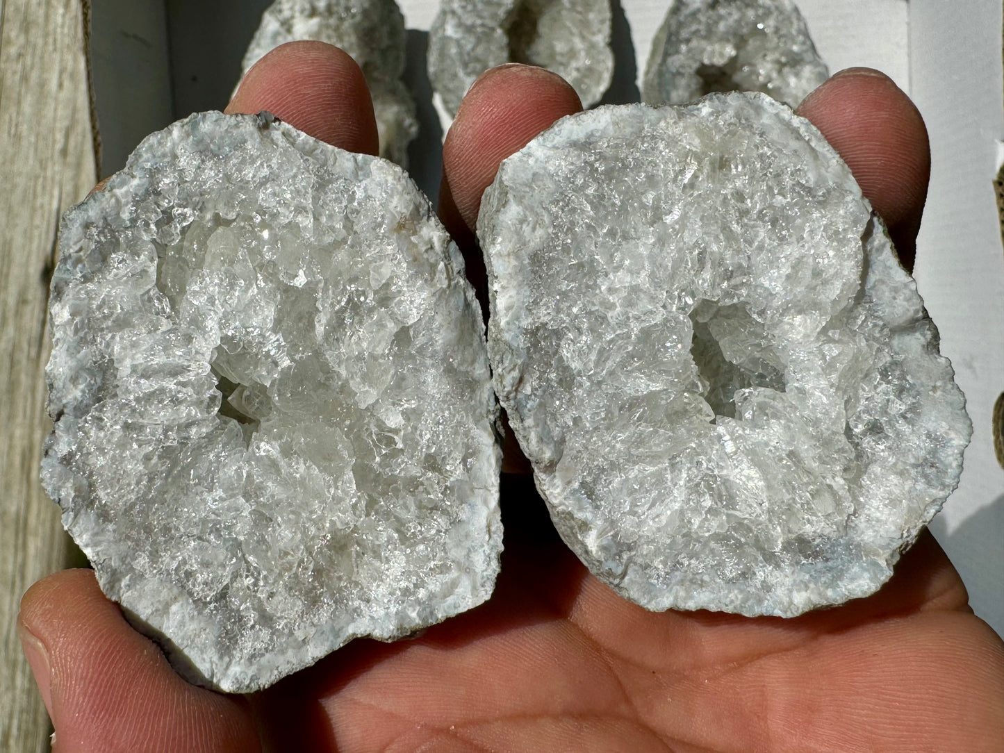 8pc, Half Keokuk Geodes.