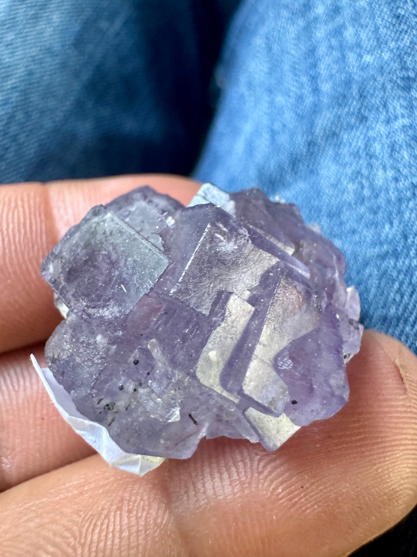 YGX Purple Fluorite Cube/Ball cluster