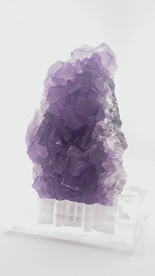 Purple Phantom Fluorite Cluster, Custom Base.